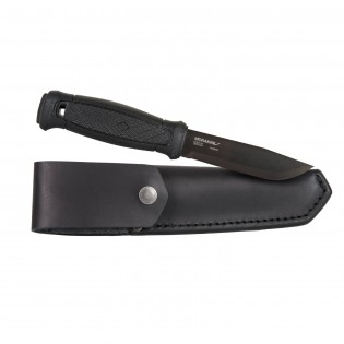 Nóż Morakniv® Garberg Black C (Leather Sheath) - Carbon Steel