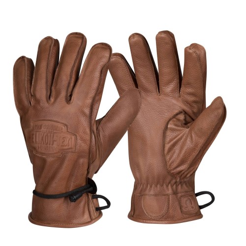 brown winter gloves